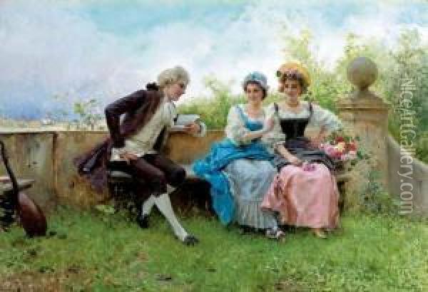 The Young Suitor Oil Painting - Federico Andreotti