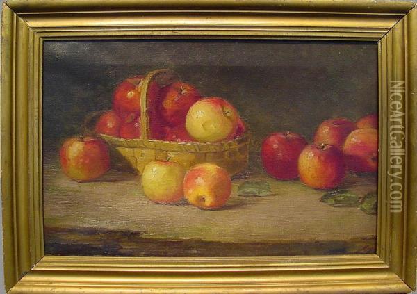 Basket Of Apples Oil Painting - Mclaughlin