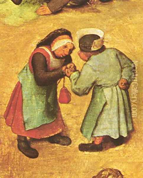 Children's Games (detail 5) 1559-60 Oil Painting - Pieter the Elder Bruegel