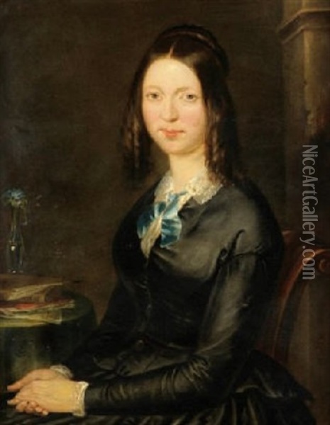 Portrait De Madame Ligy Oil Painting - Antoine Joseph (Antonie) Wiertz
