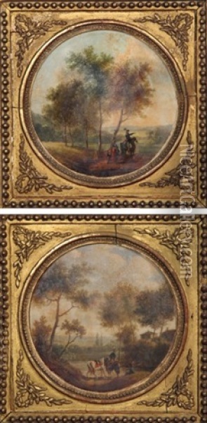 Nature Morte Aux Raisins Et Citrons (+ Bouquet De Fleurs; Pair) Oil Painting - Johannes Cornelis de Bruyn