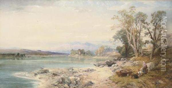 Ardchonnel Castle, Loch Awe Oil Painting - Thomas Miles Richardson