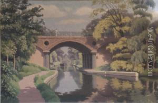 Canal Scene Oil Painting - Albert Curtis Williamson