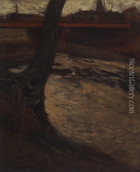 Across The Wabash Oil Painting - J. Dunbar Wright