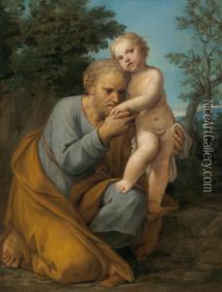 San Giuseppe Con Gesu Bambino Oil Painting - Friedrich Heinrich Fuger