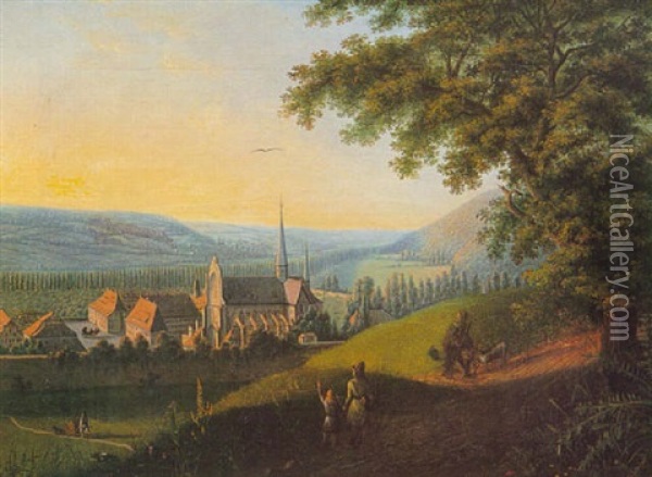 Kloster Schulpforta Oil Painting - August Anton Tischbein