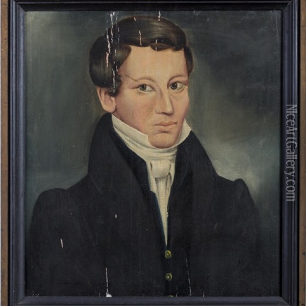 Portrait Of Solomon K. Nellis Of Oneida, New York Oil Painting - Sheldon Peck