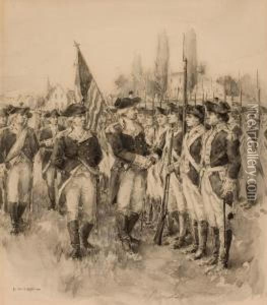 Washington With His Troops Oil Painting - Frederick Coffay Yohn