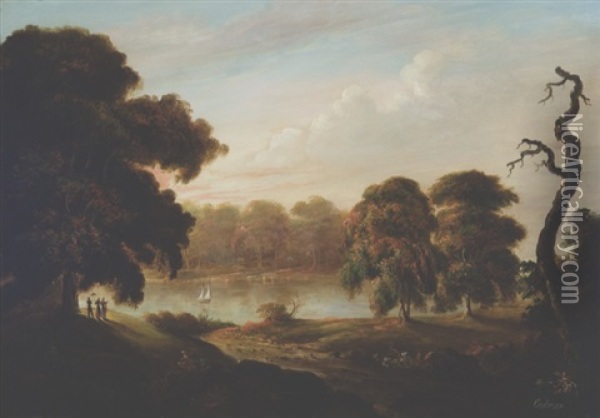 Landscape, Said To Be Deering Oaks Oil Painting - Charles Codman