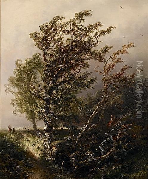 The Storm Oil Painting - Pieter Lodewijk Francisco Kluyver
