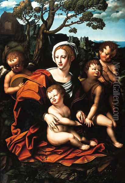 The Madonna and Child Oil Painting - Bernardino Marchiselli 'de Quagis' (Bernazzano)