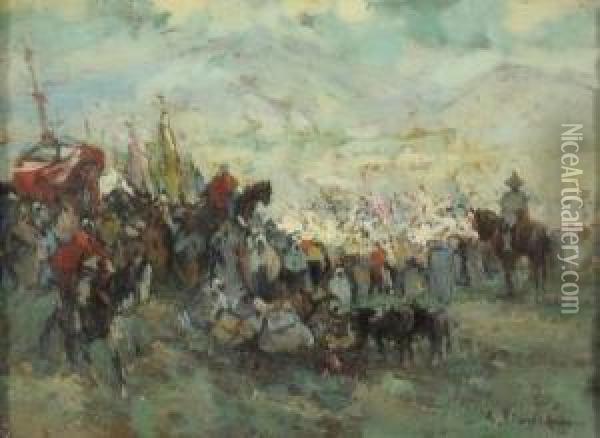 Fantasia Arabe Oil Painting - Gustave Flasschoen