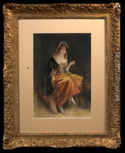 Young Spanish Beauty Oil Painting - Edward Percy Moran