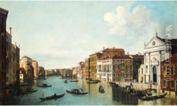 The Grand Canal At Santa Stae, Venice Oil Painting - William James
