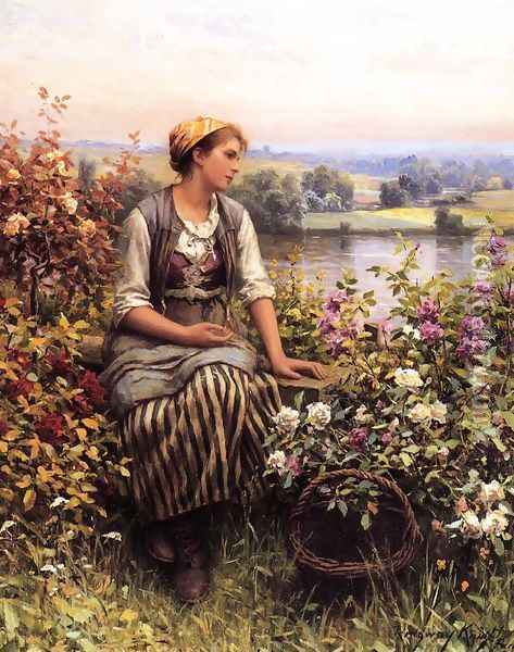 Daydreaming Oil Painting - Daniel Ridgway Knight