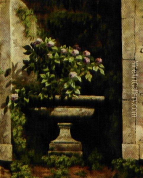Blomstrende Hortensia I En Haveprydvase Oil Painting - Anthonie Eleonore (Anthonore) Christensen