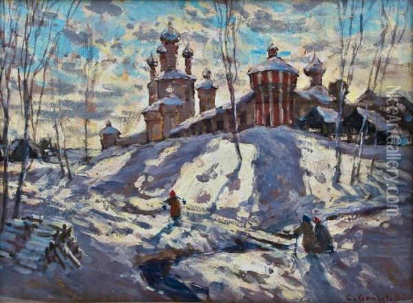 Russische Winterlandschaft Oil Painting - Konstantin Ivanovich Gorbatov