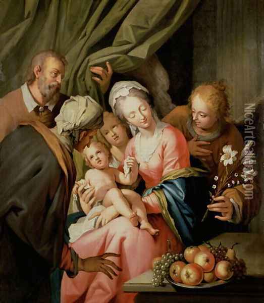 Holy Family with St. Anne Oil Painting - Pieter or Peeter van Veen