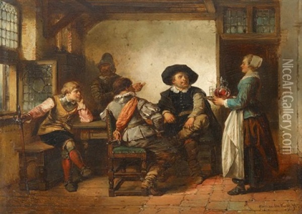 A Drink For The Cavaliers Oil Painting - Herman Frederik Carel ten Kate