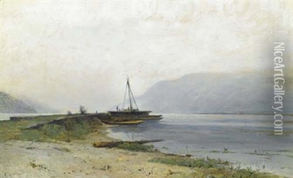 Bord De Lac Oil Painting - Gustave Eugene Castan