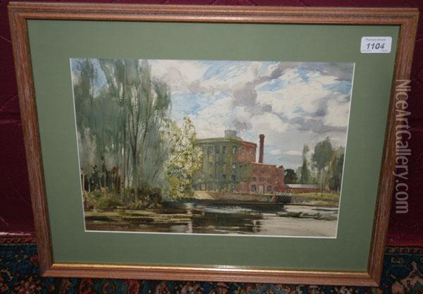 Dedham Mill Oil Painting - George Robert Rushton