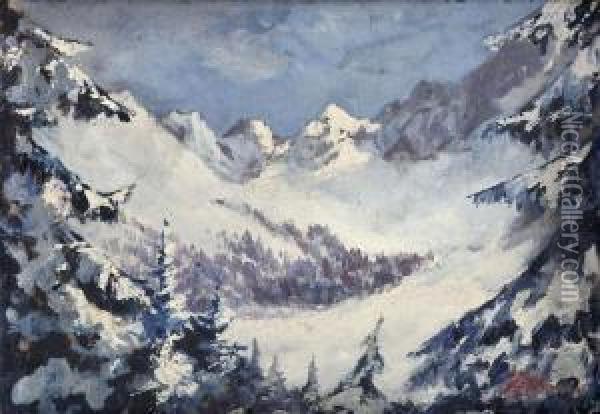 Zima V Tatrach Oil Painting - Karol Polonyi