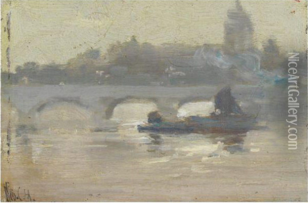 Ponte Sul Tamigi Oil Painting - George Charles Haite