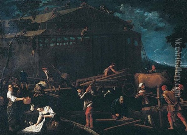 The Construction Of The Ark Oil Painting - Pedro Orrente