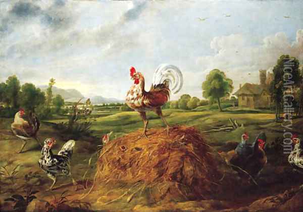 The Cock and the Pearl Oil Painting - Frans Snyders