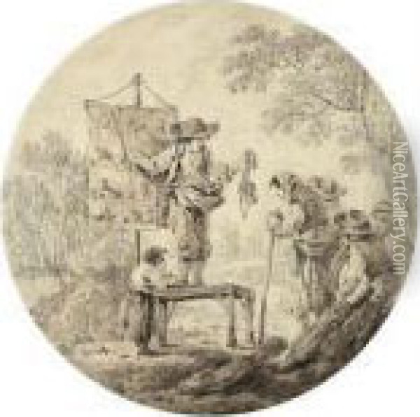 The Peddlar Of Indulgences Oil Painting - Jean-Baptiste Pillement
