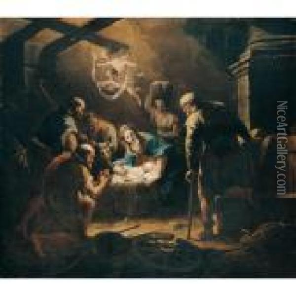 The Adoration Of The Shepherds Oil Painting - Gaspare Diziani