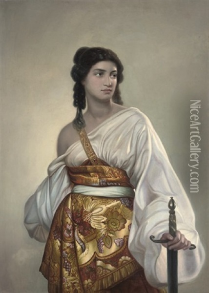 Judith Oil Painting - Emile Charles Hippolyte Lecomte-Vernet