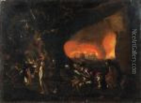 Le Tentazioni Di Sant'antonio Abate Oil Painting - Theodoro Filippo Di Liagno