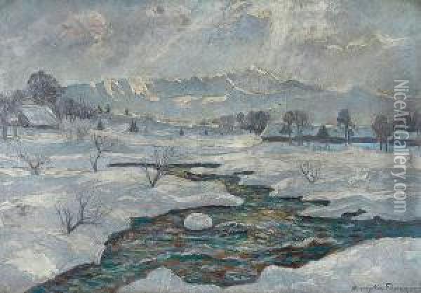 Pejzaz Tatrzanski W Zimie Oil Painting - Mieczyslaw Filipkiewicz