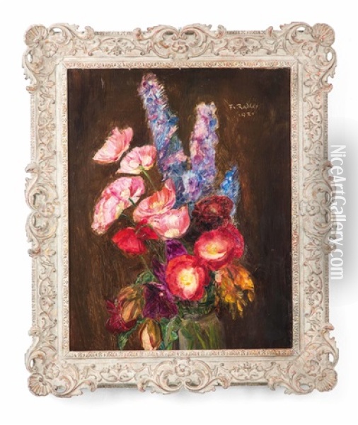 Blumenstraus In Vase Oil Painting - Friedrich Edler Von Radler