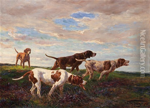 Jagdhunde Oil Painting - Wilhelm Friedrich Frey