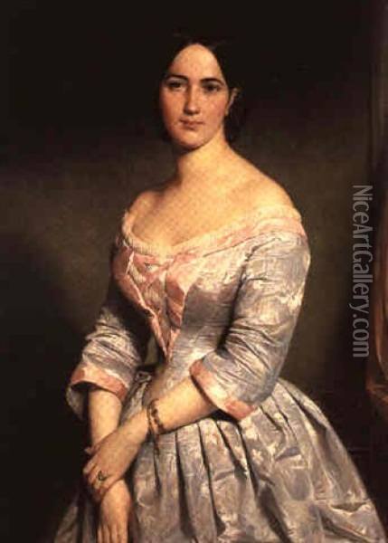 Portrait De Madame Charton-demeur Oil Painting - Edouard Louis Dubufe