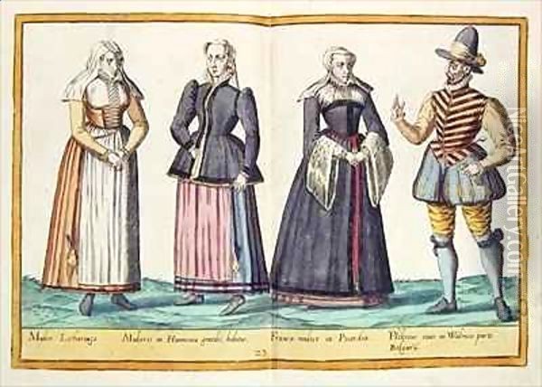 Sixteenth century costumes from 'Omnium Poene Gentium Imagines' 14 Oil Painting - Abraham de Bruyn