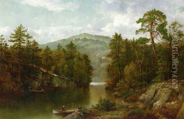 A View on Lake George Oil Painting - David Johnson