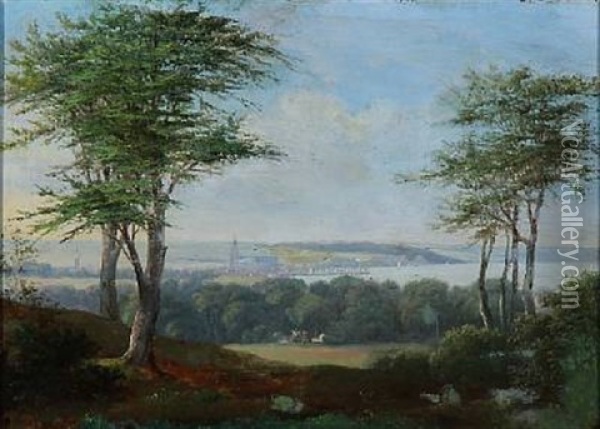 View Towards Aarhus In Denmark Oil Painting - Peder Holm
