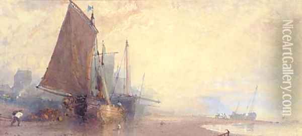 Misty sunset, Hastings Oil Painting - William Roxby Beverley