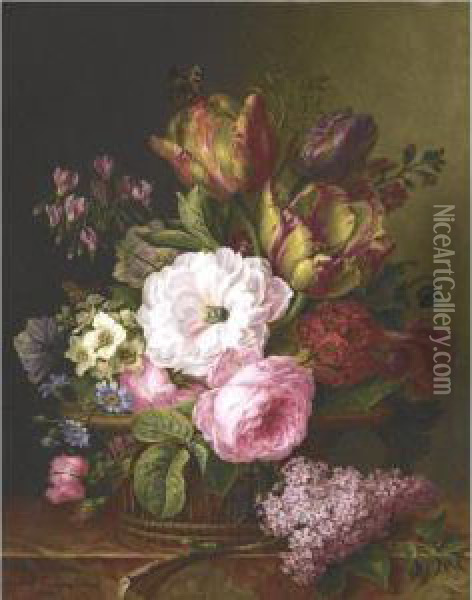 Panier De Fleurs Oil Painting - Amelie-Pauline Oberlin
