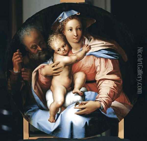 The Holy Family c 1540 Oil Painting - Perino del Vaga (Pietro Bonaccors)