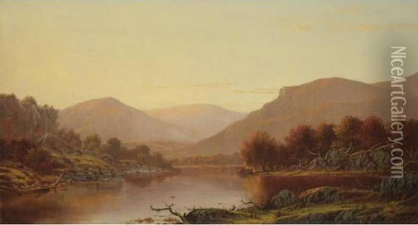 Autumn On The Lake Oil Painting - Charles Wilson Knapp