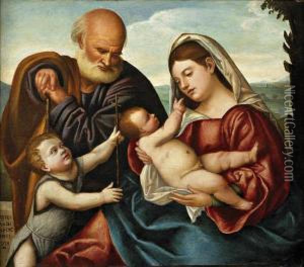 La Sainte Famille Avec Saint Jean Baptiste Oil Painting - Bernardino Licinio
