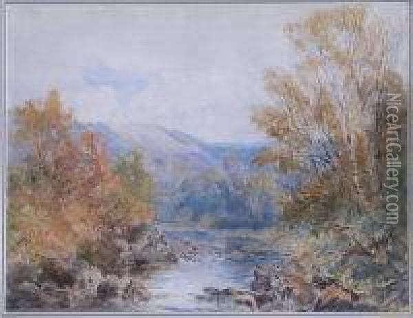 Scottish River Landscape Oil Painting - John Blake Macdonald