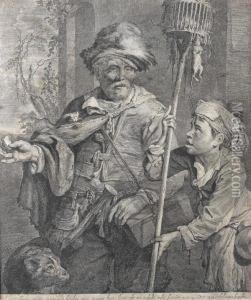 Il Cacciatore Di Topi Oil Painting - Cornelis Ii Visscher
