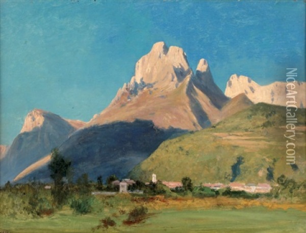 Monte Agordo, Framont, Les Dolomites Oil Painting - Gabriel Loppe
