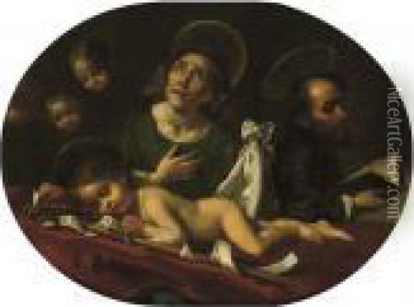 The Dream Of The Infant Saint John The Baptist Oil Painting - Carlo Dolci