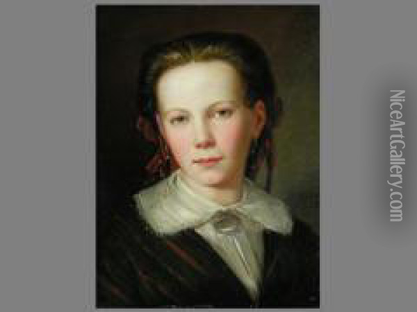 Portrait Einer Jungen Frau Oil Painting - Josef Arnold
